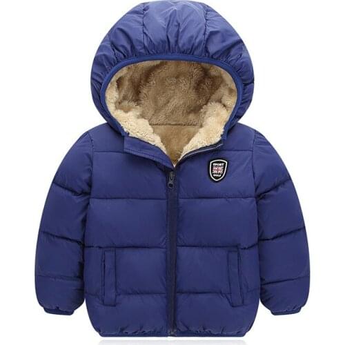 Autumn Winter Girls Jacket Thick Warm Boys Coat Hooded Children Jacket Winter Cotton Girls Fur Coat Kids Baby Outerwear Clothes