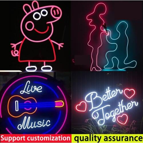 Personalized Custom Neon Sign Light Flex Led Transparent Acrylic Creative Home Bar Wedding Wall Art Decor For House Rooms Bed