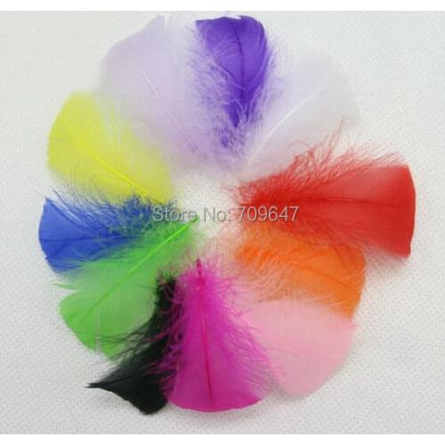Feathers! 500pcs/lot 4-6cm Small Dyed Colours Goose Coquilles Feathers for Hat making & hair crafts, Jewelry making, Kids'craft