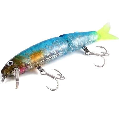 Fishing Lures 113mm 13g Artificial Hard Lure 2 Segments Minnow Baits with Hook Attractive 3D Eyes Lure Wobbler Fishing Tackle