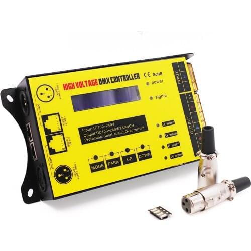 RGB RGBW LED Controller DMX Decoder RGBW RGB Dimmer 1760W 880W DMX300C 4CH * 2A Constant Voltage AC100-240V Led Strip Connector