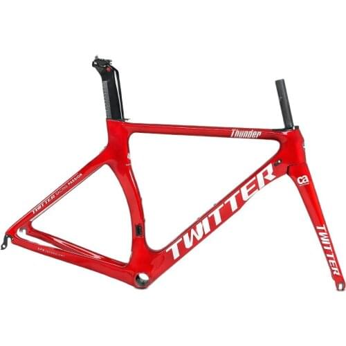 Twitter Thunder 2021 Carbon Frameset Racing Road Bike 700C Frame C Brake Quick Release 9 x 130mm UV Laser Drawing