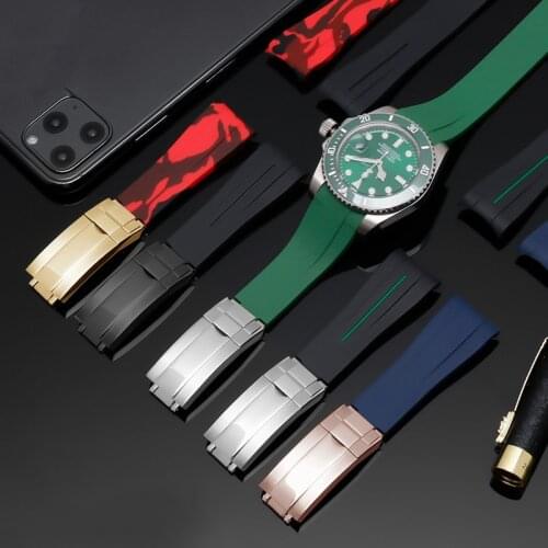 High quality rubber watch strap 20mm waterproof silicone wristband camouflage color watchband wristwatches band watch bracelet