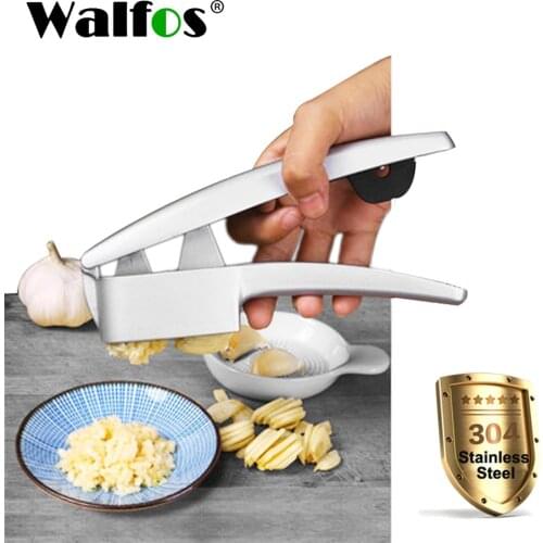 Walfos Garlic Press Mincer 2 in 1 Garlic Clasp Chopper Slicer Multifunctional Hand Garlic Grinding Grater Crusher Kitchen Tools