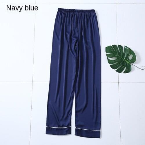2020 Plus Size 3XL Satin Silky summer Solid Elastic waist Sleepwear Night Bottoms Sleep Bottoms Men Trousers Casual Pajamas