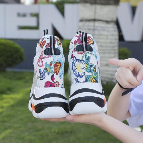 Height Increasing Insole 12cm Womens Shoes 2020 Summer New Breathable Platform Dad Shoes Womens Sneakers