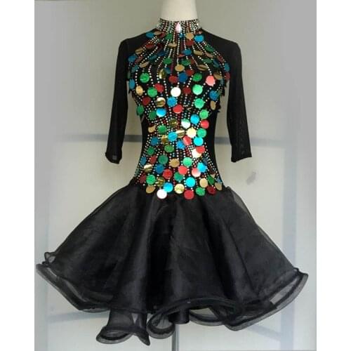 New style latin dance costume sexy colors sequins latin dance dress for women latin dance competition dresses A68 S-4XL