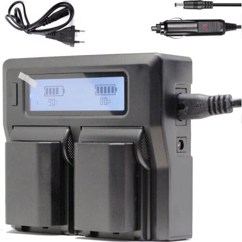 2Pcs NP FZ100 Camera Batteries + LCD Fast Charger for Sony NP-FZ100 BC-QZ1 Alpha 9, A7RIII, ILCE-7RM3 for Sony A9, A9R, Alpha 9s