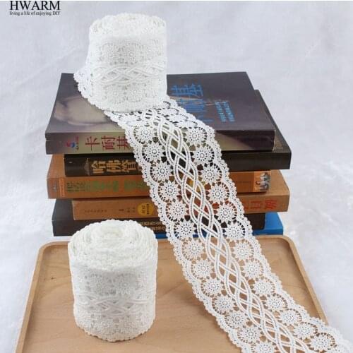 2yard white african lace fabric ribbon wedding decoration trim DIY Water soluble milk silk lace embroidery hollow lace stretch