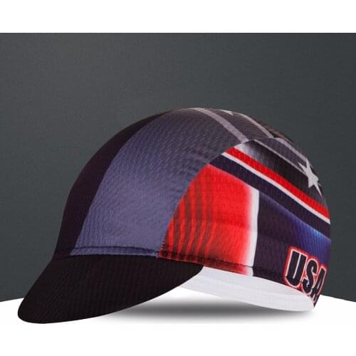 2021 White Skeleton Coolmax Pro Team Breathable Summer Cycling Cap Bike Hat usa red outdoor sports