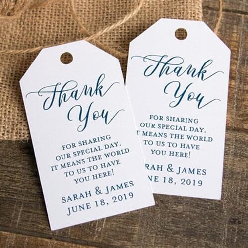 30 pcs personalized Wedding thank you for gift Tags Custom text Bridal shower Bridal shower birthday party favor tags lables
