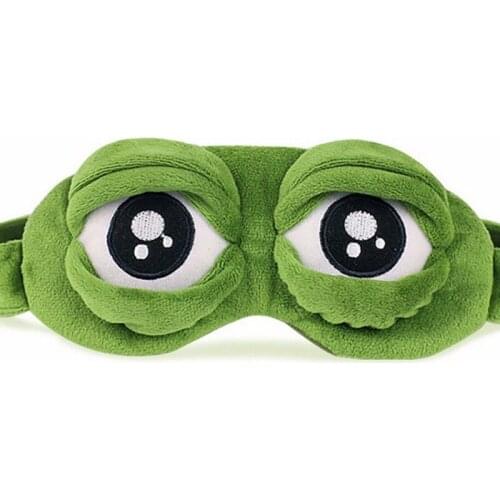 3D FROG Sleeping Mask Eyeshade Plush Eye Cover Travel Cartoon Eyeshade for Eye Travel Relax Sleeping Gift