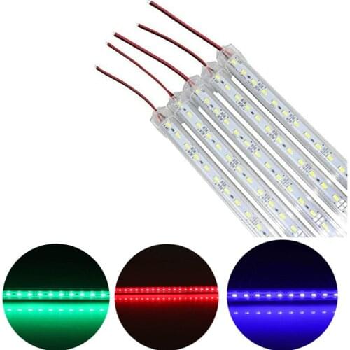 4pcs LED Rigid Bar Strip Lights 5730 SMD with Aluminum and PC Cover Green Pink Blue Red Color