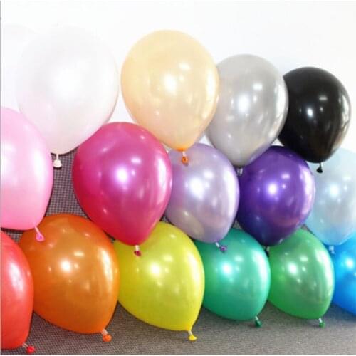 50pcs/lot birthday balloons 1.5g 10inch Latex balloons Gold red pink blue Pearl Wedding Party balloon Ball kids toys air ballons
