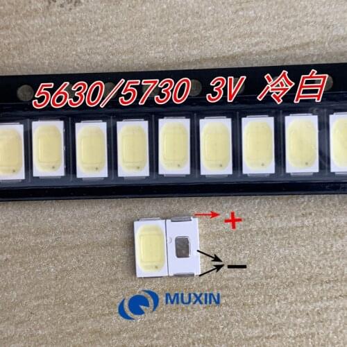50PCS LED Backlight 0.5W 3v UNI 5630/5730 Cool white for SAMSUNG LCD Backlight for TV TV Application uni