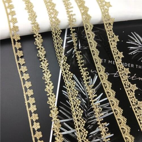 5Y Hot Sale Gold Lace Small Ribbon Timming Accessories COS Clothing LOLITE Clothing Skirt Support Lace Decorative Edge DIY