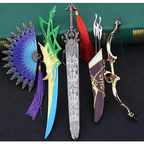 Alloy Scabbard Sword Model All-metal Handicraft Bar Decoration Keychain Creative Gift Collection Commemorative Handicraft