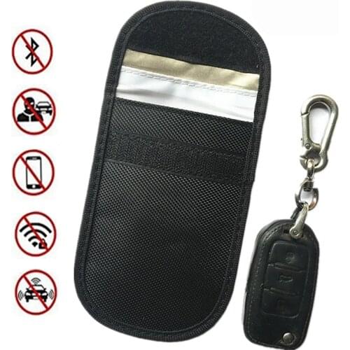 Faraday Car Remote Key Bag FOB Signal Blocker RFID Shielding Pouch Oxford Cloth Credit Card Case for Privacy Protection BAG1056