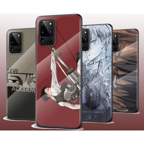 Tempered Glass Cover Attack on Titan For Samsung Galaxy S20 FE S10e S10 S9 S8 Ultra Plus Lite Plus 5G Phone Case