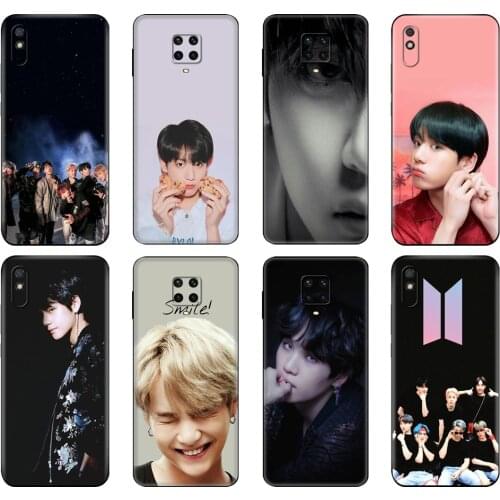 Black tpu Case For Xiaomi Redmi 7A 8 8A 9 9A 9C Case Redmi Note 8T 8Pro T Note 9S 9 Pro Rap RM JIMIN JIN SUGA J HOPE V JUNG KOOK