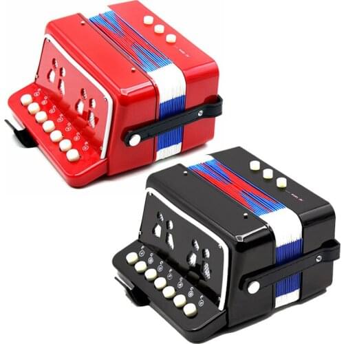 Kids Children 7-Key 2 Bass Mini Small Accordion Educational Musical Instrument Rhythm Band Toy Keyboard Musical Instrument