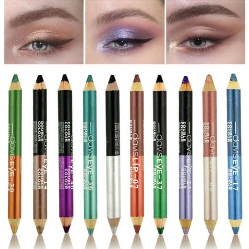 Double-headed eyeshadow Eyeliner Pencil lasting waterproof and not blooming shiny matte durable gel pen 20 color eye cosmetic