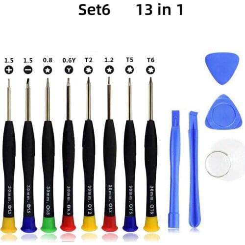 Mobile Phone Disassembly Repair Tool Screwdriver 0.8 1.2 1.5 T5 T6 Disassemble Stick Repairing Equipment 8 In 1 Tools Set