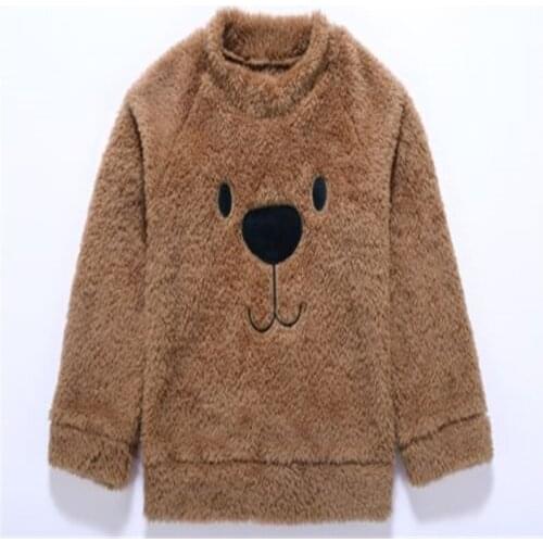 Cute Popular Causal Fashion Long Sleeve Round Neck Winter Fall Warm Bear Kids Baby Girl Boy Top Sweater Thick Warm Clothes