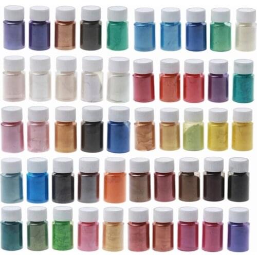 50Colors Natural Mica Mineral Handmade Soap Pearlescent Powder Pigment Mica Nail Glitter Pearl Powder Epoxy Resin Pigment