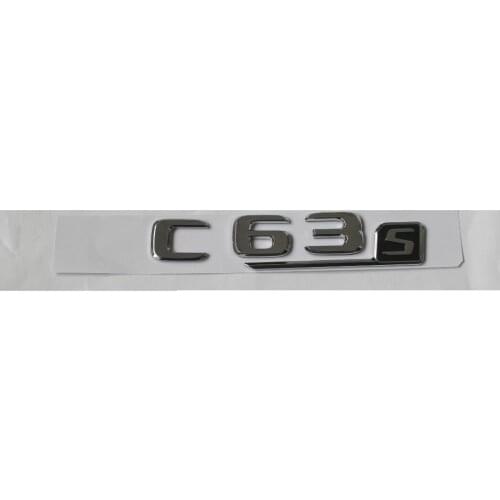 New Chrome ABS Rear Trunk Letters Badge Badges Emblem Emblems Sticker for Mercedes Benz C63 AMG S 17-19