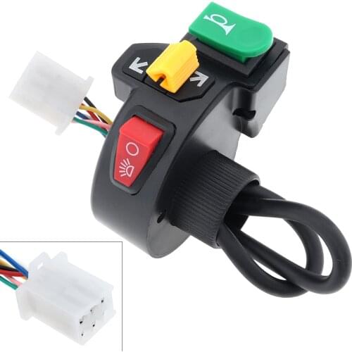3 in1 Motorcycle Switch Electric Bike Scooter ATV Quad Light Turn Signal Horn ON/OFF Button for 22mm Dia Handlebars Motorbike Ac