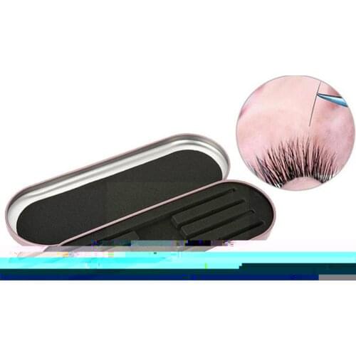 Grafting Eyelash Tweezers Storage Box Beautiful Eyelash Tweezers Tinplate Box Protective Kit Planting Clip Flowering R9O6