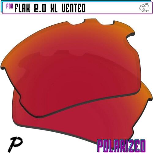 EZReplace Polarized Replacement Lenses for - Oakley Flak 2.0 XL Vented Sunglasses - Red P