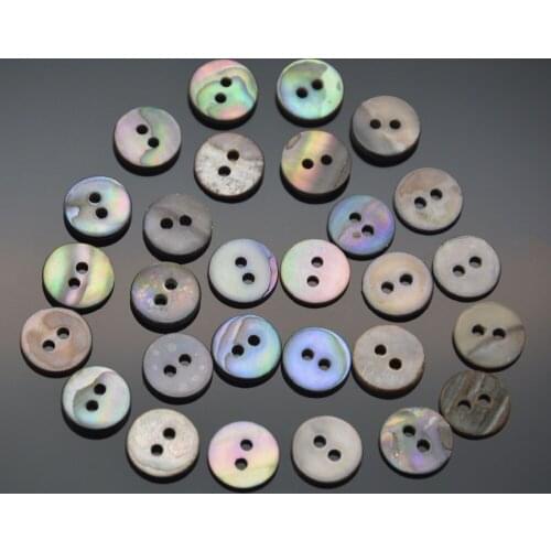 Shell Button 10mm natural river shell 50pcs/pack China Buttons Wholesale classic black color two holes button