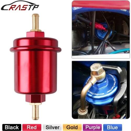RASTP-Universal JDM Aluminum High Flow Performance Fuel Filter Washable Filter OFI013