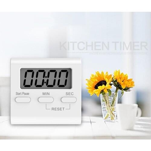 Kitchen Timer Countdown Reminder Convenient Electronic Digital Stopwatch Cooking Stand White Count-Down Up LCD Digital Clock