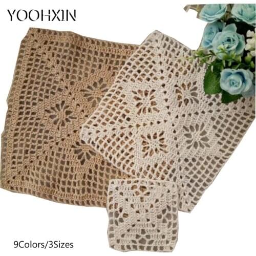 Luxury cotton placemat cup coaster mug kitchen Christmas table place mat cloth lace Crochet tea coffee dish doily Handmade pad