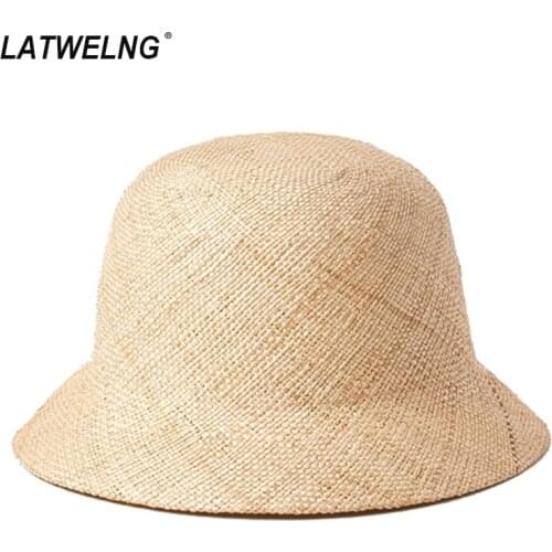 Female Precious Grass Small Round Hat Women Outdoor Travel Sunshade Bucket Straw Fisherman Beach Sun Hat Wholesale