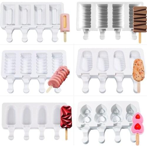 3D DIY Silicone Ice Cream Mold Handmade Eco-Friendly Popsicle Mold Mousse Dessert Freezer Juice Ice Cube Tray moldes de silicona