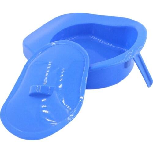Blue Bedpan Bed Pan with Lid Handle Emergency Device for Patient Accessories