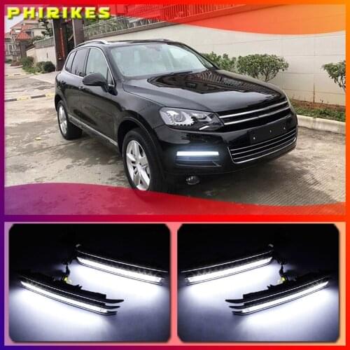 LED Daylight For VW Touareg 2011 2012 2013 2014 2015 with Turn Signal & Dimmed Function DRL Lamp