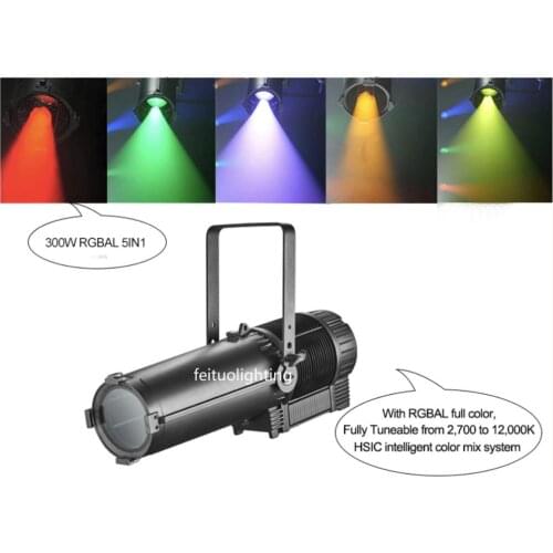 300W RGBWAL 5in1 or WW/CW LED Spotlight Fully IP65 Rated Ellipsoidal With Auto zoom DMX Auto Cutting LED Leko Light 4pcs/lot