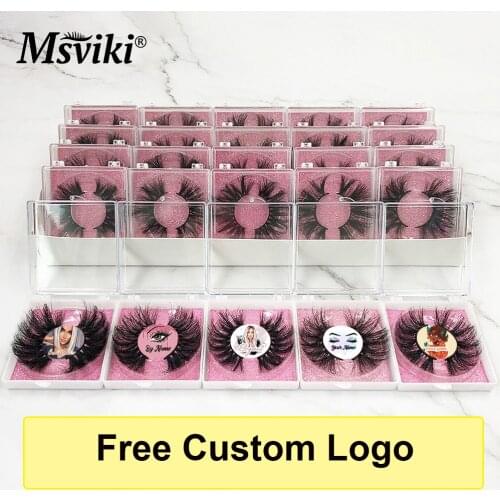 Free Custom Logo 10/20/30/50 Pairs 25MM Mink Eyelashes Wholesale Cruelty-Free Wispy Thick 5D False Eyelash Vendor 8D Lashes Bulk