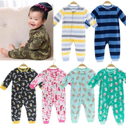2020 Baby clothing Infant girls clothes fleece bebes boys outwear warm zipper little girls overalls pajamas jumpsuit romper