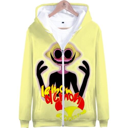 Friday Night Funkin Lemon Demon 3D Print Zipper Hoodies autumn/winter Clothes Men/Women Casual Streetwear Zip Hooded Kids Tops