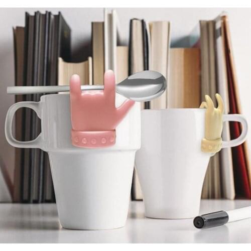 Creative Finger Tea Bag Shelf Kitchen Gadgets Finger Shaped Pot Covers Anti-overflow Lifting Soup Spoon Shelf Holder Spoon Rest