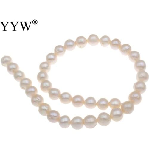 YYW High Quality 12-15mm100% Natural Freshwater Pearl Beads white Potato Pearl Loose Beads DIY Necklace Bracelat Jewelry Making
