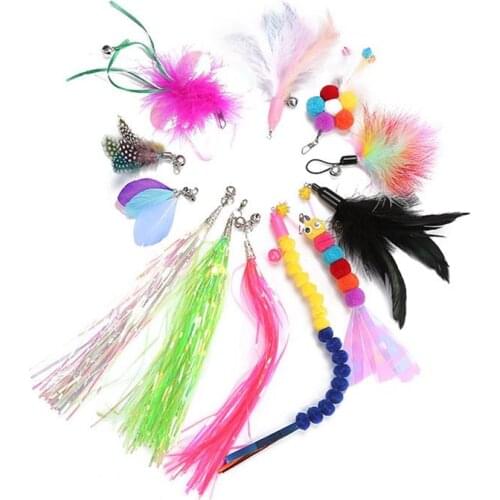 Funny Cat Wand Toy Replacement Refill Attachment Creative Kitten Teasing Toy With Tassel Pet Cat Training Exercise Toys Supplies