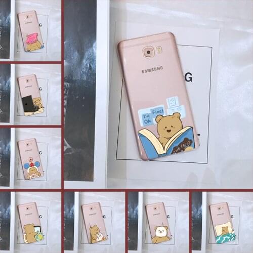 Back Cover For Samsung Galaxy C5 C7 C8 Soft Silicone Cute Bear Kawaii Cartoon Funny Phone Case For Samsung Galaxy C9 C7 C5 Pro