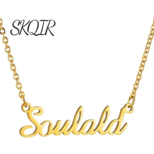 Custom Name Personalized Gold Necklace for women men Customized Necklaces Nameplate Pendant Stainless steel jewelry Chain Gift